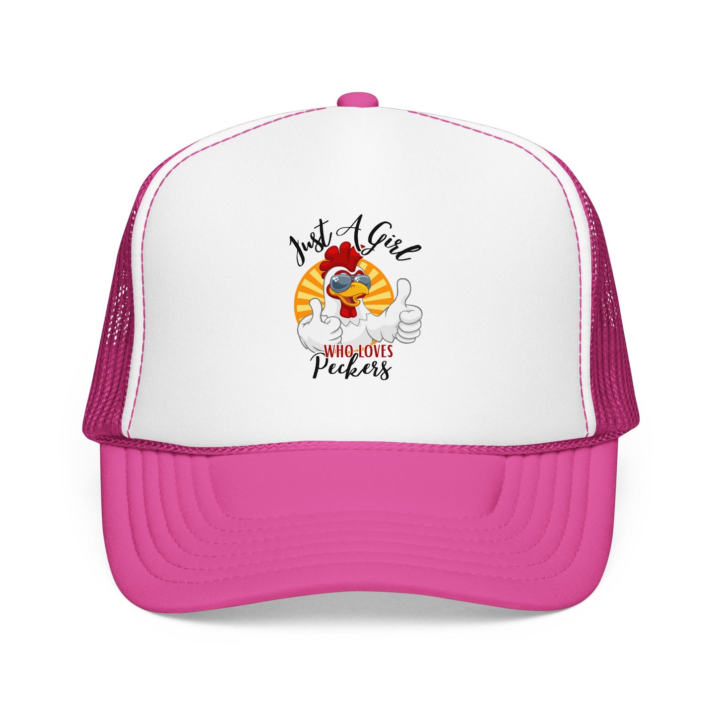 Just A Girl Who Loves Peckers — Retro Trucker Hat