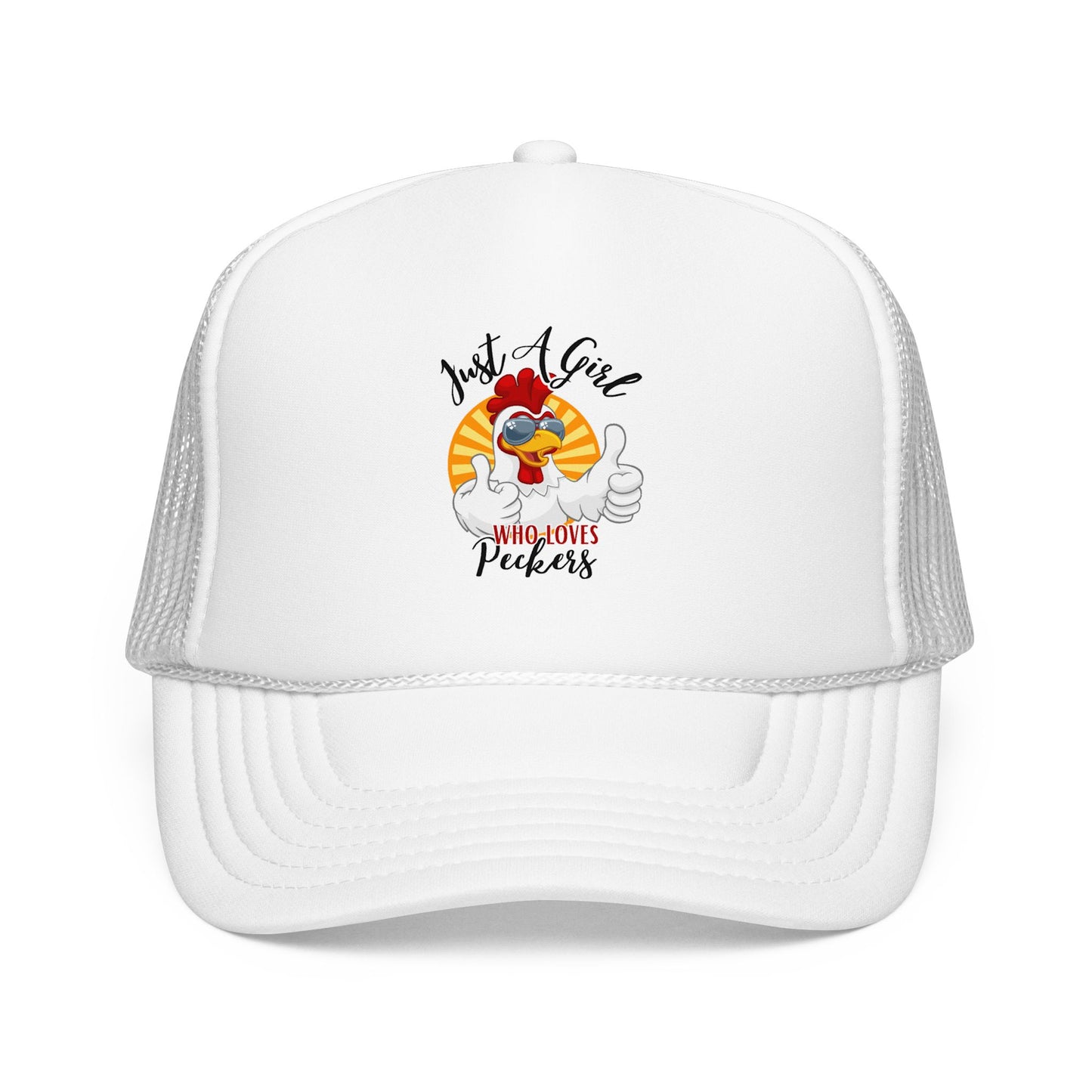 Just A Girl Who Loves Peckers — Retro Trucker Hat