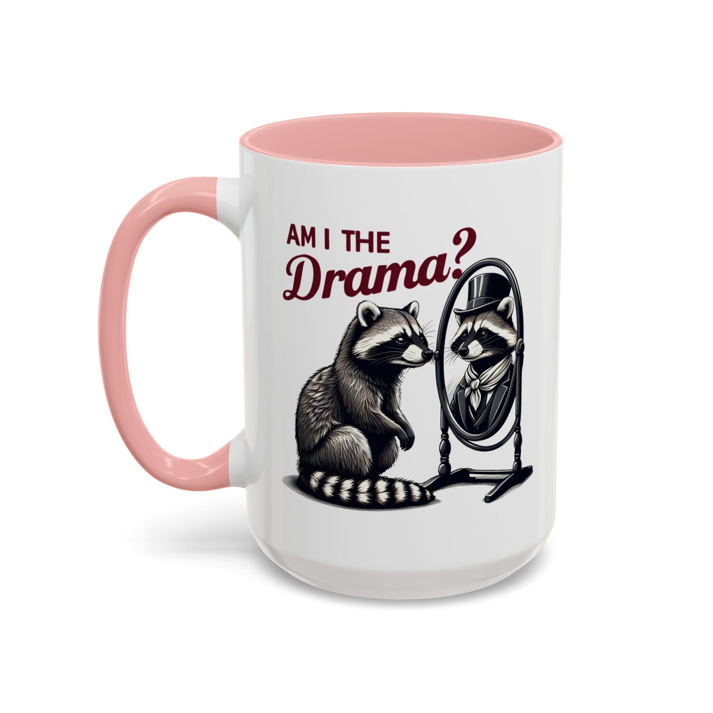 Raccoon 'Am I the Drama?' Accent Coffee Mug — 11/15oz Ceramic