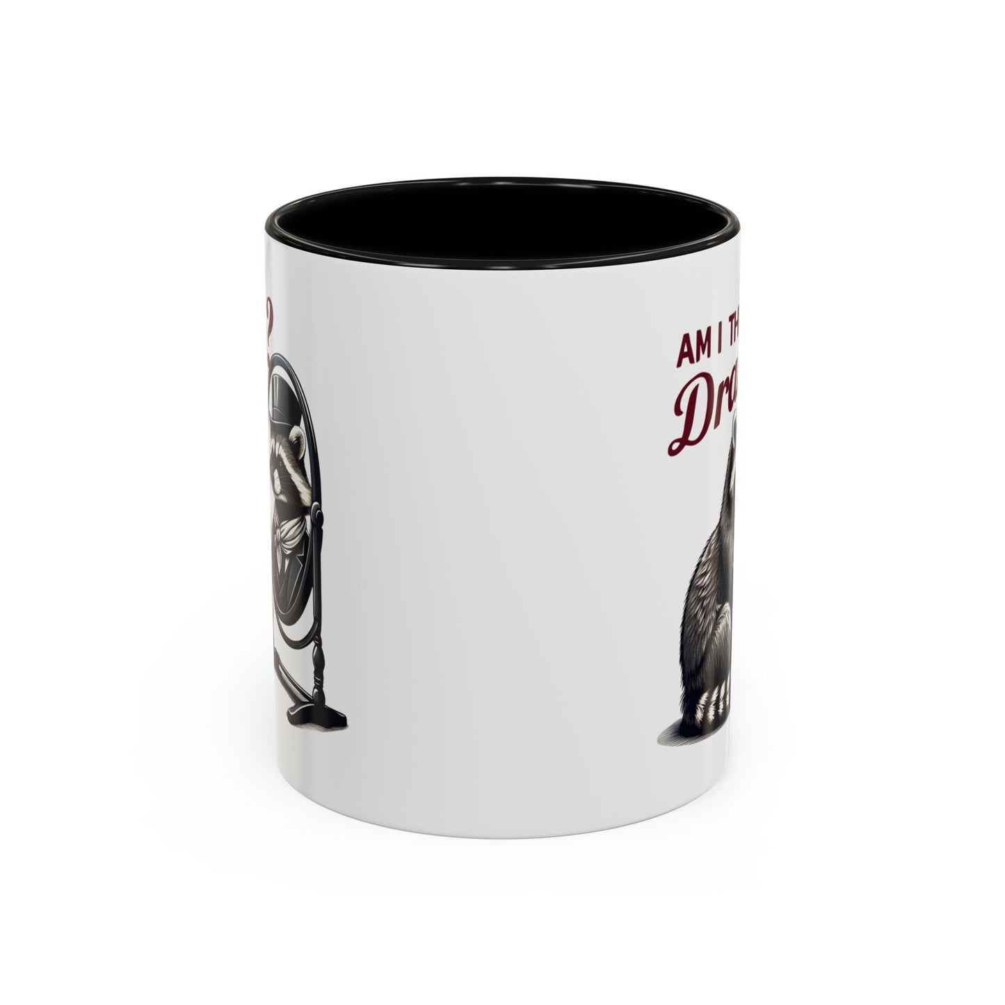 Raccoon 'Am I the Drama?' Accent Coffee Mug — 11/15oz Ceramic