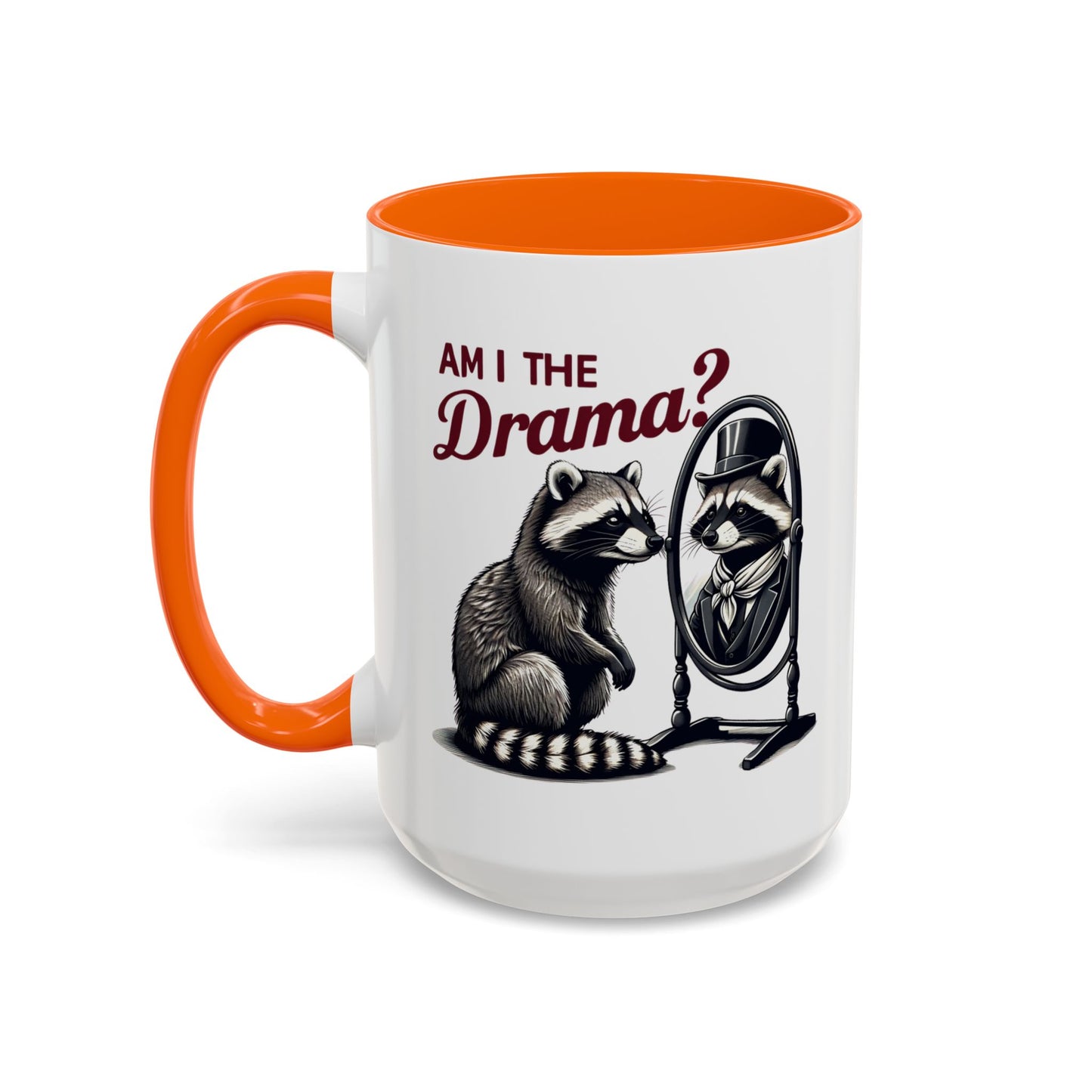 Raccoon 'Am I the Drama?' Accent Coffee Mug — 11/15oz Ceramic