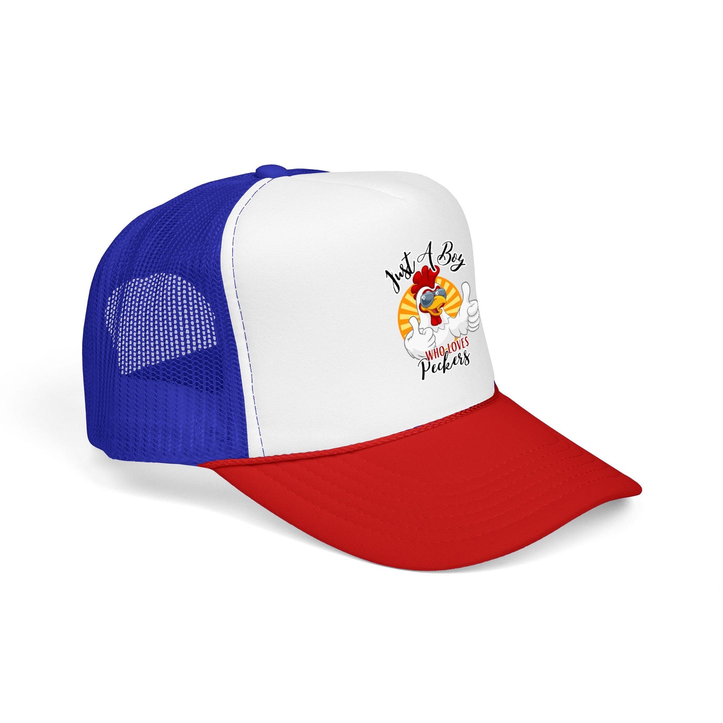 Just A Boy Who Loves Peckers -- Retro Trucker Hat