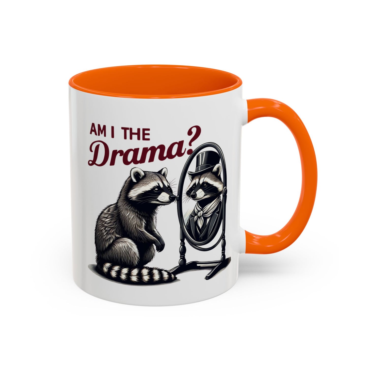 Raccoon 'Am I the Drama?' Accent Coffee Mug — 11/15oz Ceramic