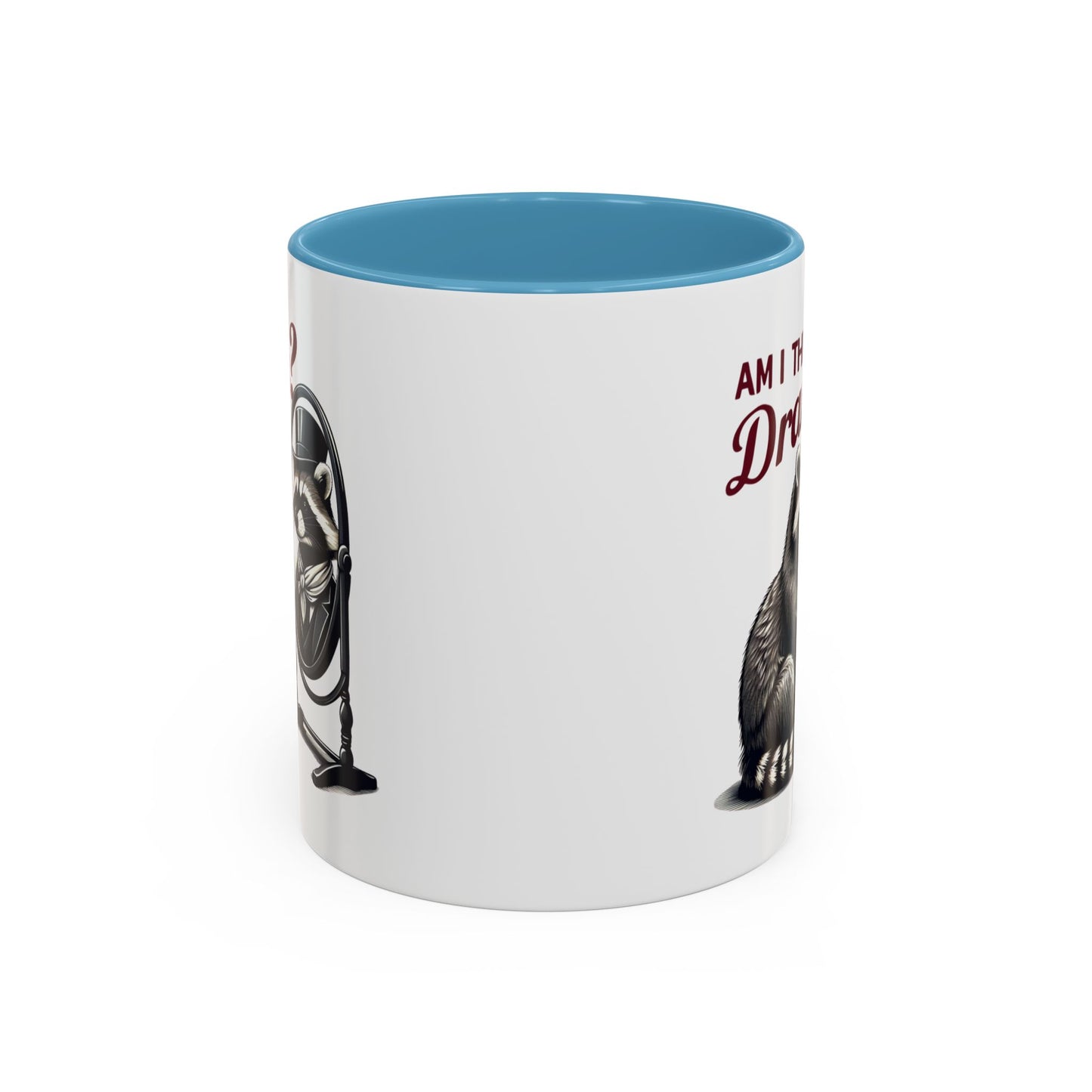 Raccoon 'Am I the Drama?' Accent Coffee Mug — 11/15oz Ceramic