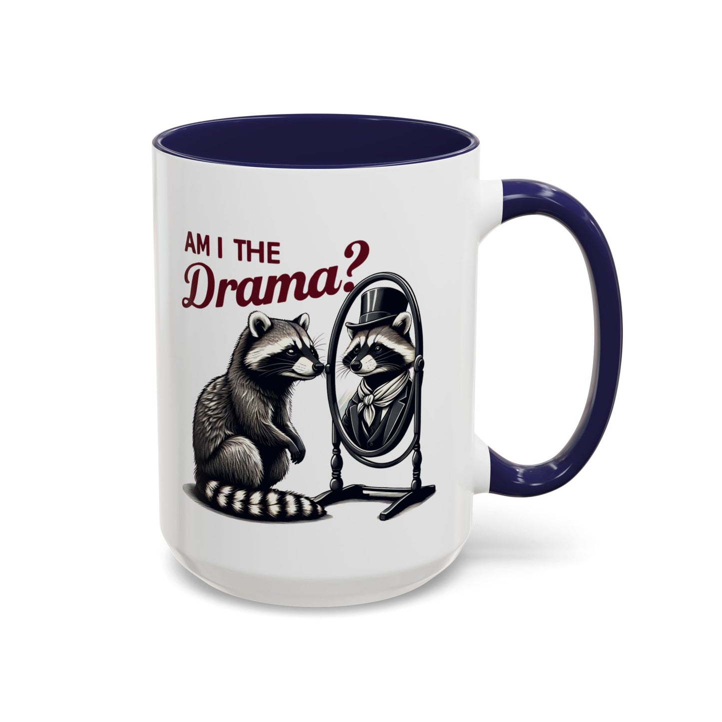 Raccoon 'Am I the Drama?' Accent Coffee Mug — 11/15oz Ceramic