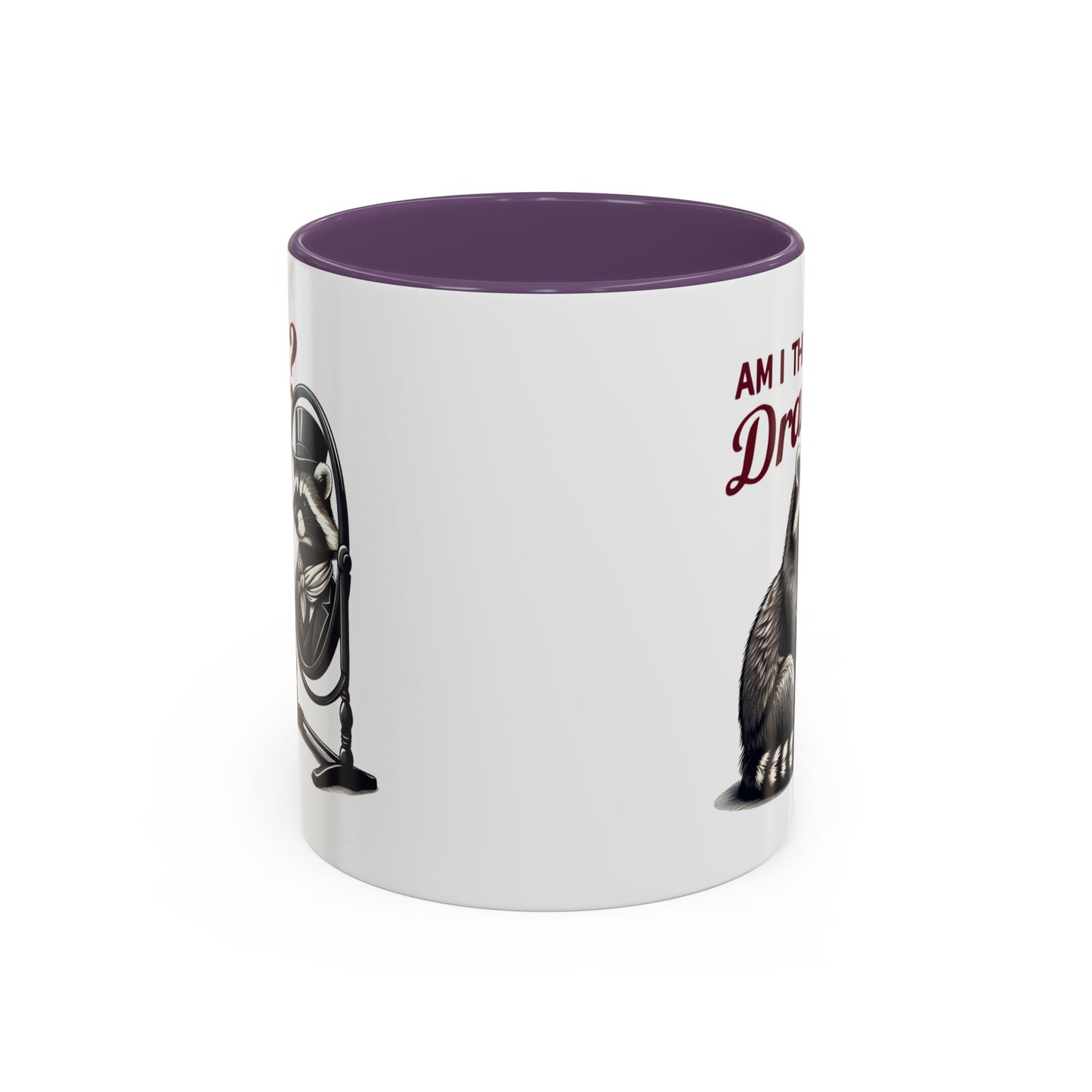 Raccoon 'Am I the Drama?' Accent Coffee Mug — 11/15oz Ceramic