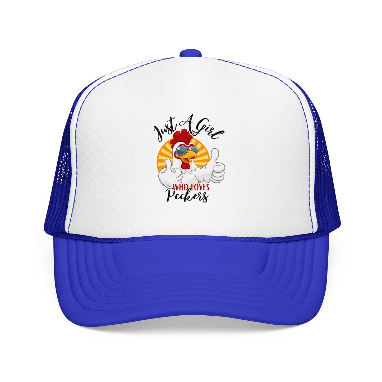 Just A Girl Who Loves Peckers — Retro Trucker Hat