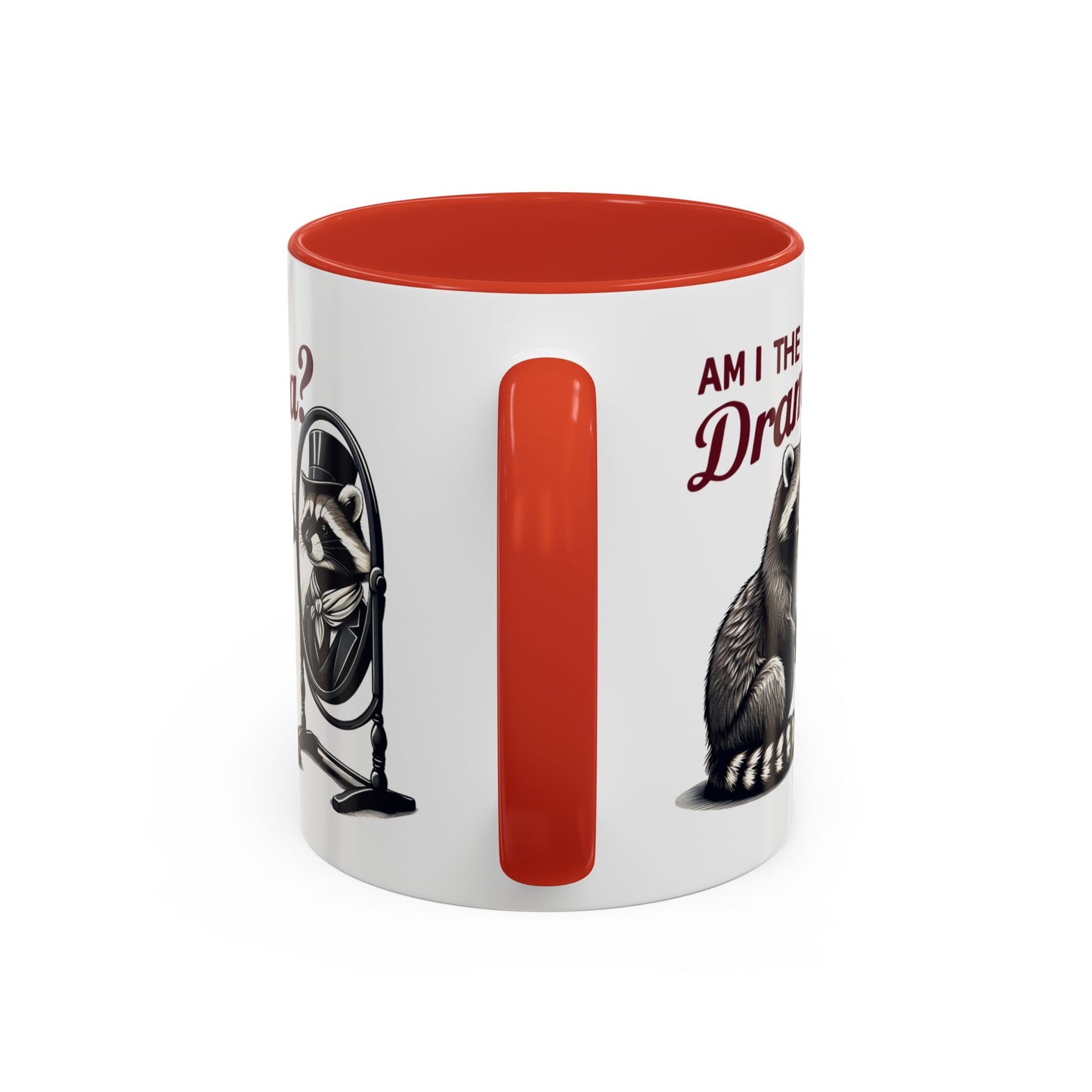Raccoon 'Am I the Drama?' Accent Coffee Mug — 11/15oz Ceramic