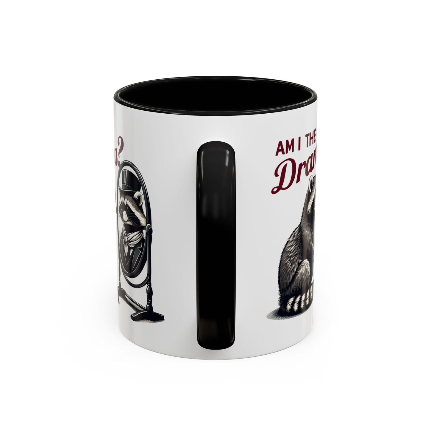 Raccoon 'Am I the Drama?' Accent Coffee Mug — 11/15oz Ceramic