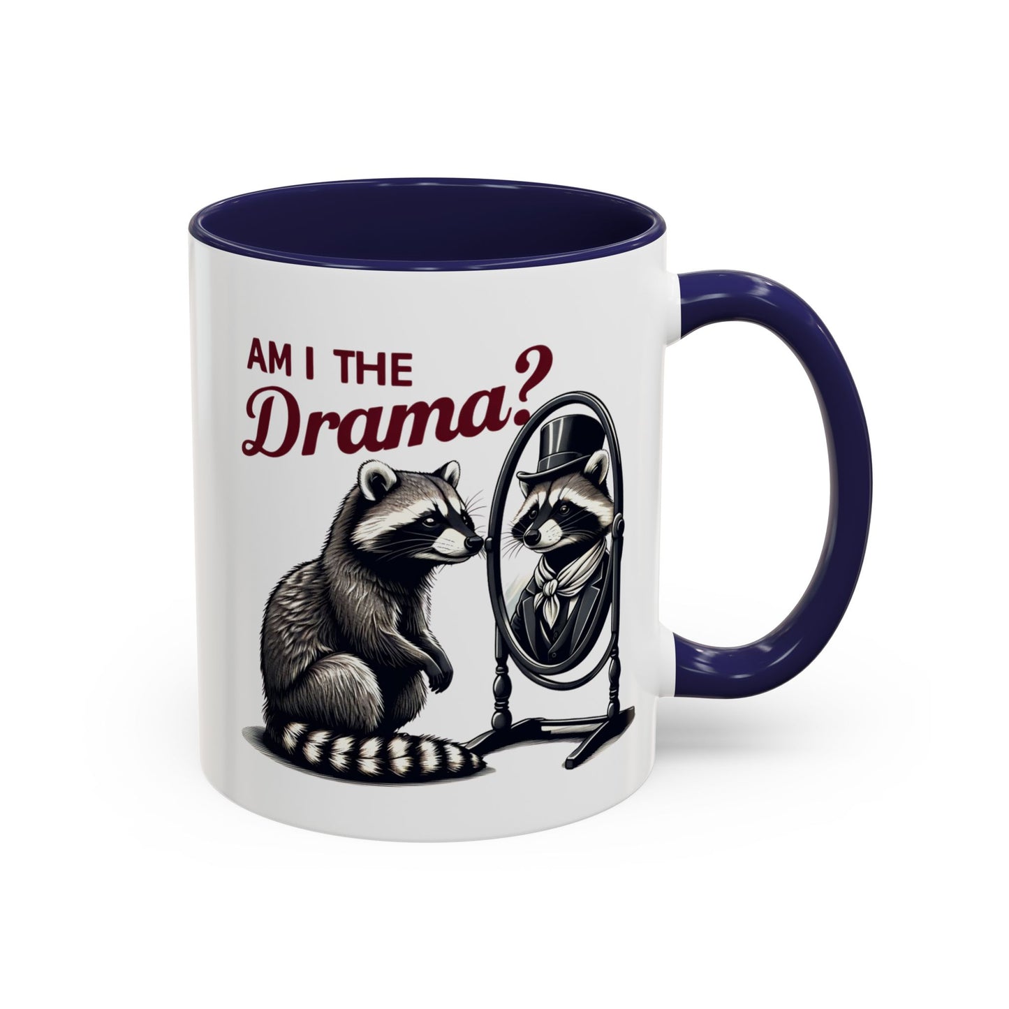 Raccoon 'Am I the Drama?' Accent Coffee Mug — 11/15oz Ceramic