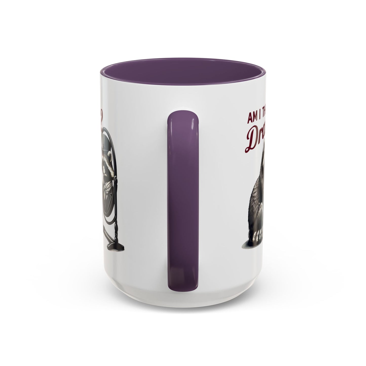 Raccoon 'Am I the Drama?' Accent Coffee Mug — 11/15oz Ceramic