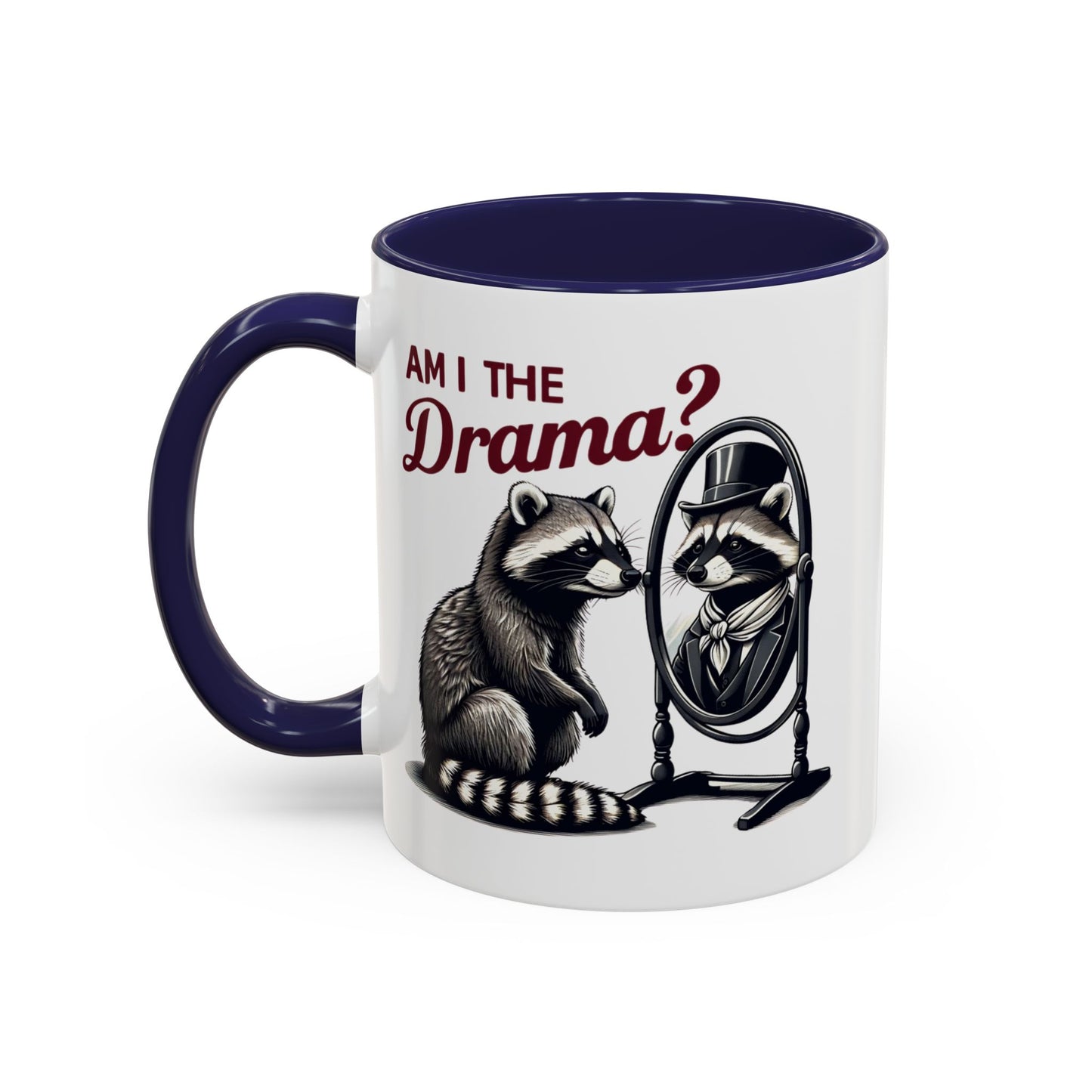 Raccoon 'Am I the Drama?' Accent Coffee Mug — 11/15oz Ceramic
