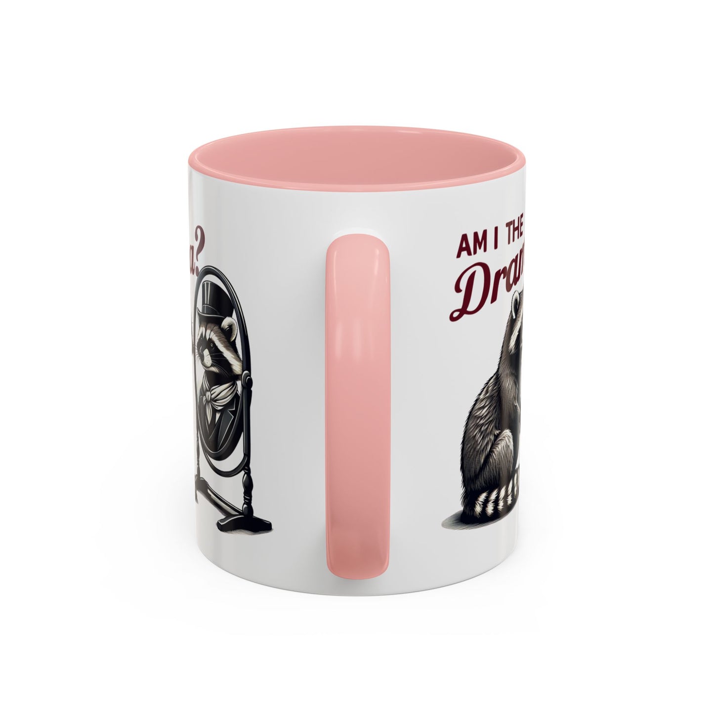 Raccoon 'Am I the Drama?' Accent Coffee Mug — 11/15oz Ceramic