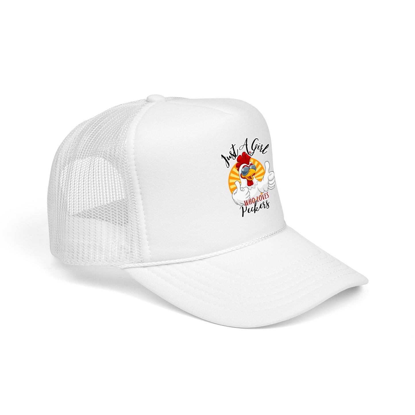 Just A Girl Who Loves Peckers — Retro Trucker Hat