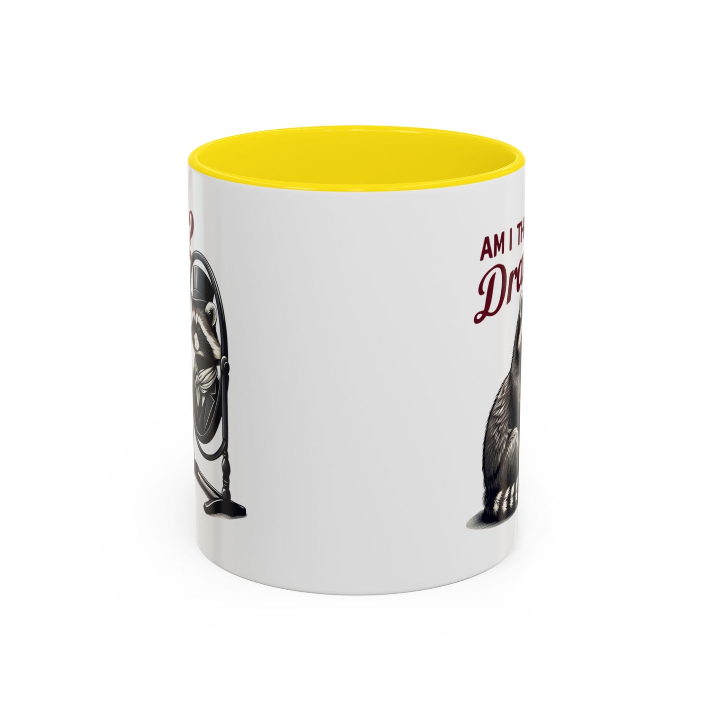 Raccoon 'Am I the Drama?' Accent Coffee Mug — 11/15oz Ceramic