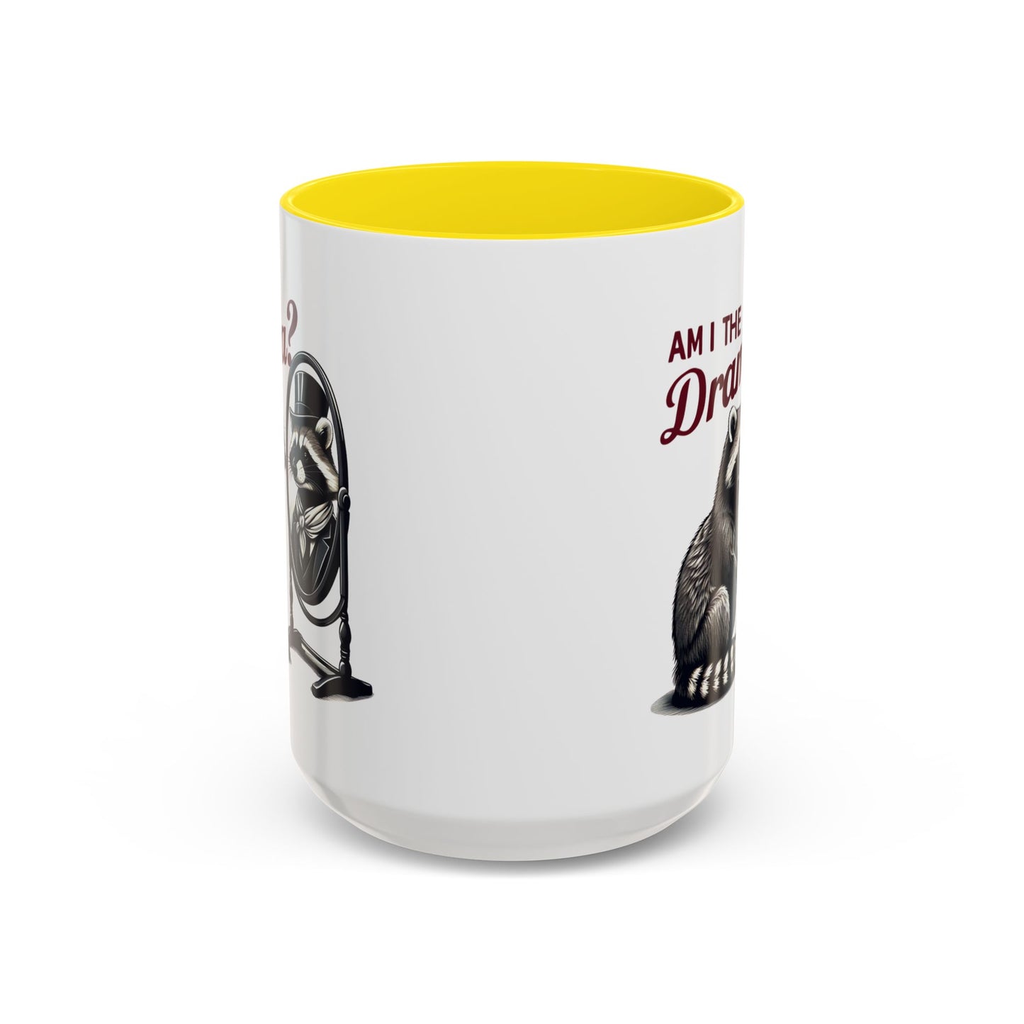 Raccoon 'Am I the Drama?' Accent Coffee Mug — 11/15oz Ceramic