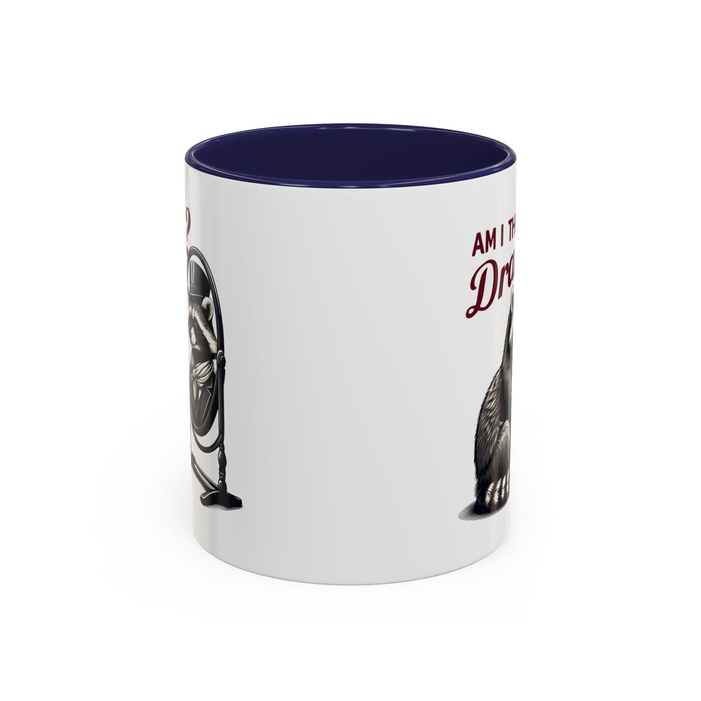 Raccoon 'Am I the Drama?' Accent Coffee Mug — 11/15oz Ceramic