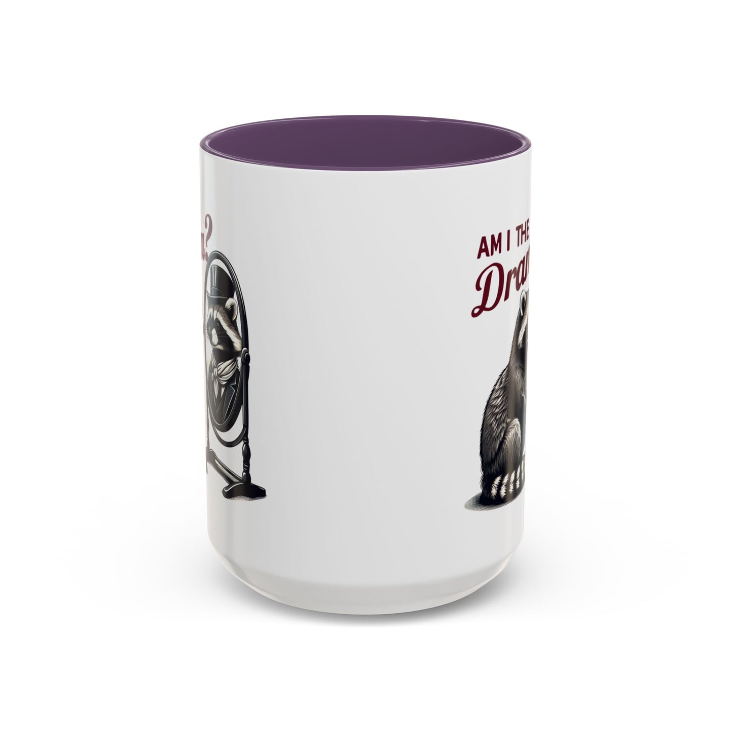 Raccoon 'Am I the Drama?' Accent Coffee Mug — 11/15oz Ceramic