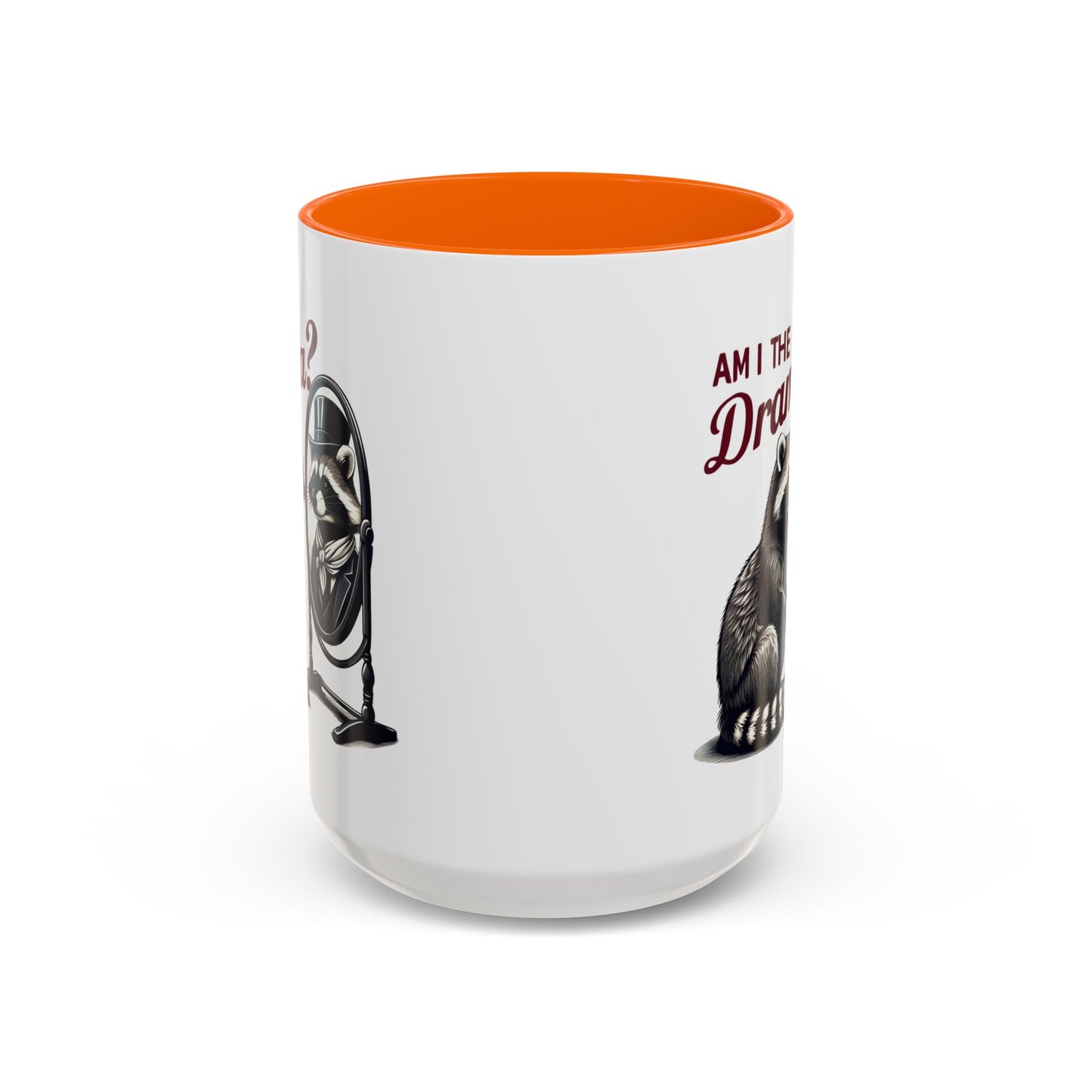 Raccoon 'Am I the Drama?' Accent Coffee Mug — 11/15oz Ceramic