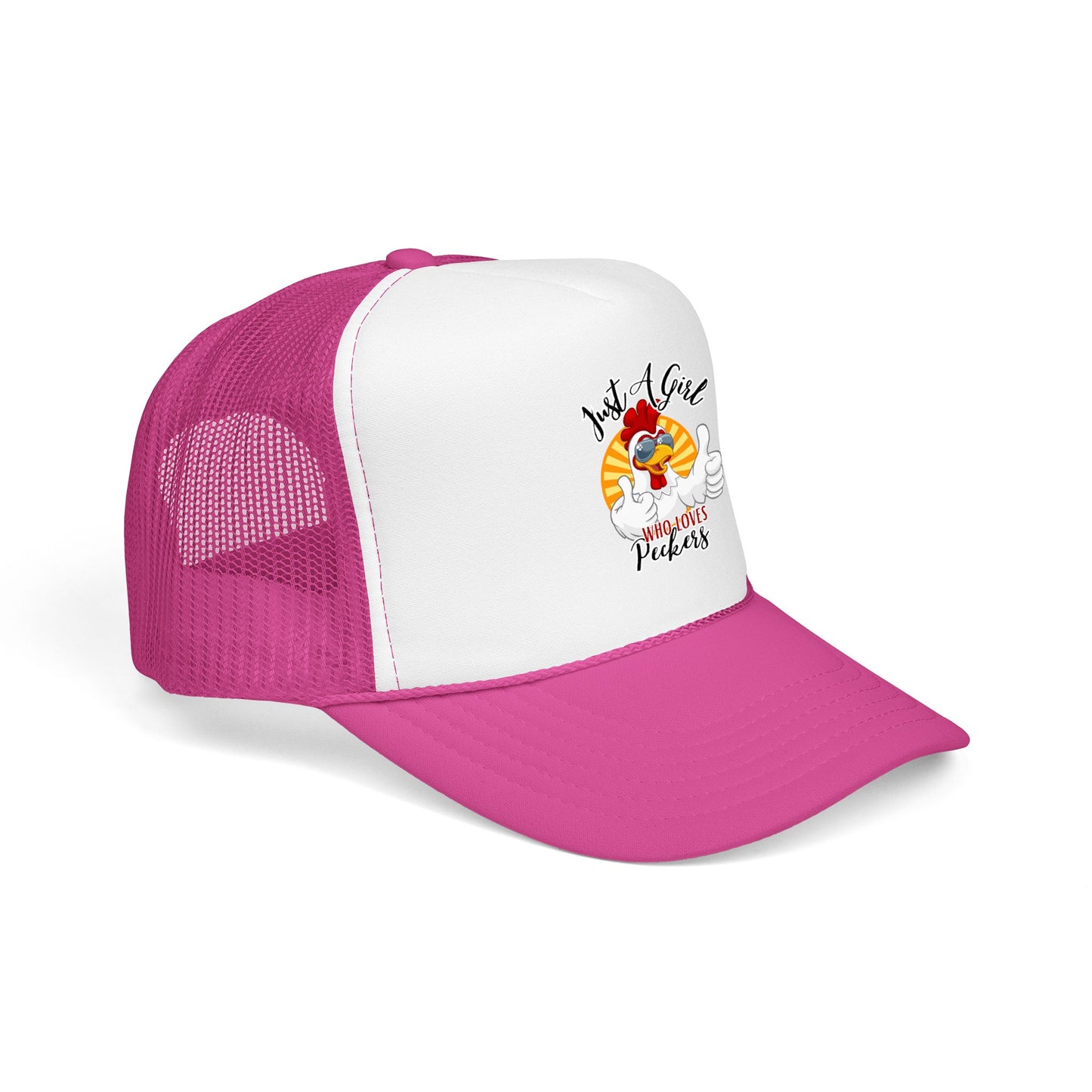 Just A Girl Who Loves Peckers — Retro Trucker Hat