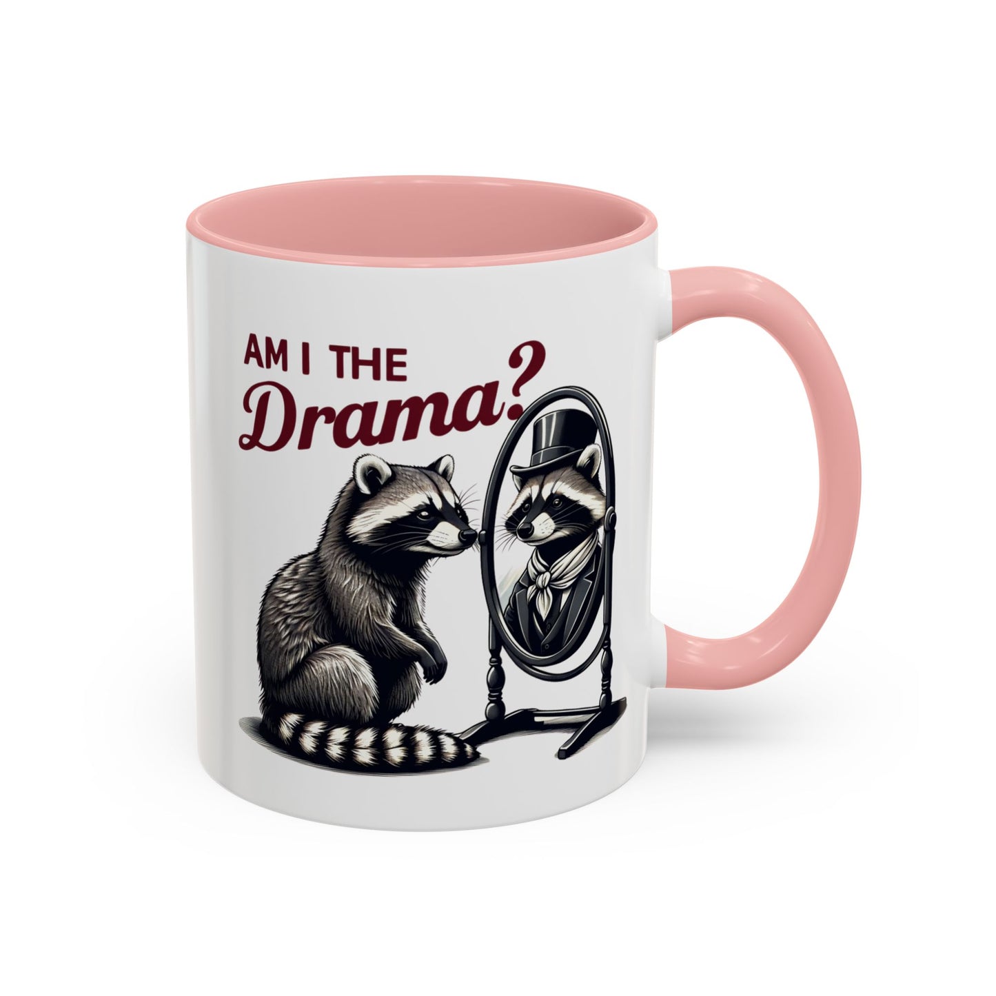 Raccoon 'Am I the Drama?' Accent Coffee Mug — 11/15oz Ceramic