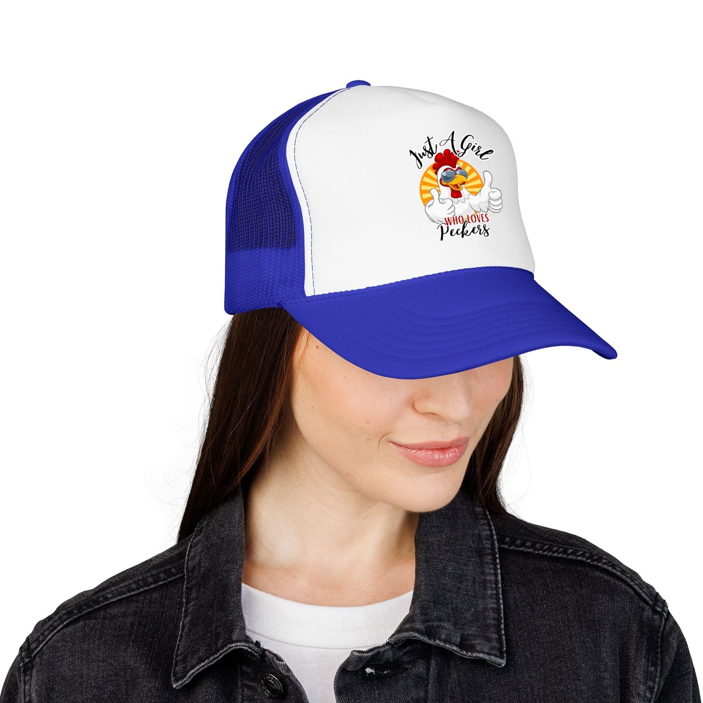 Just A Girl Who Loves Peckers — Retro Trucker Hat