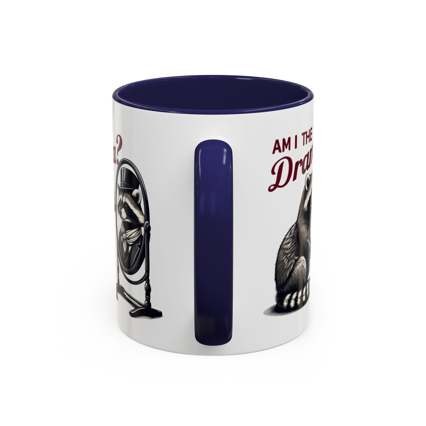 Raccoon 'Am I the Drama?' Accent Coffee Mug — 11/15oz Ceramic