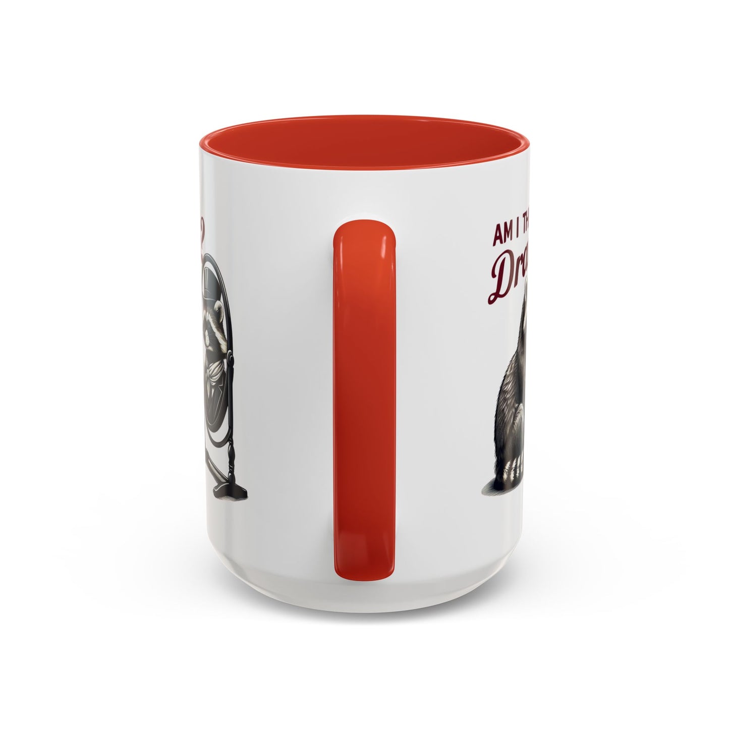 Raccoon 'Am I the Drama?' Accent Coffee Mug — 11/15oz Ceramic