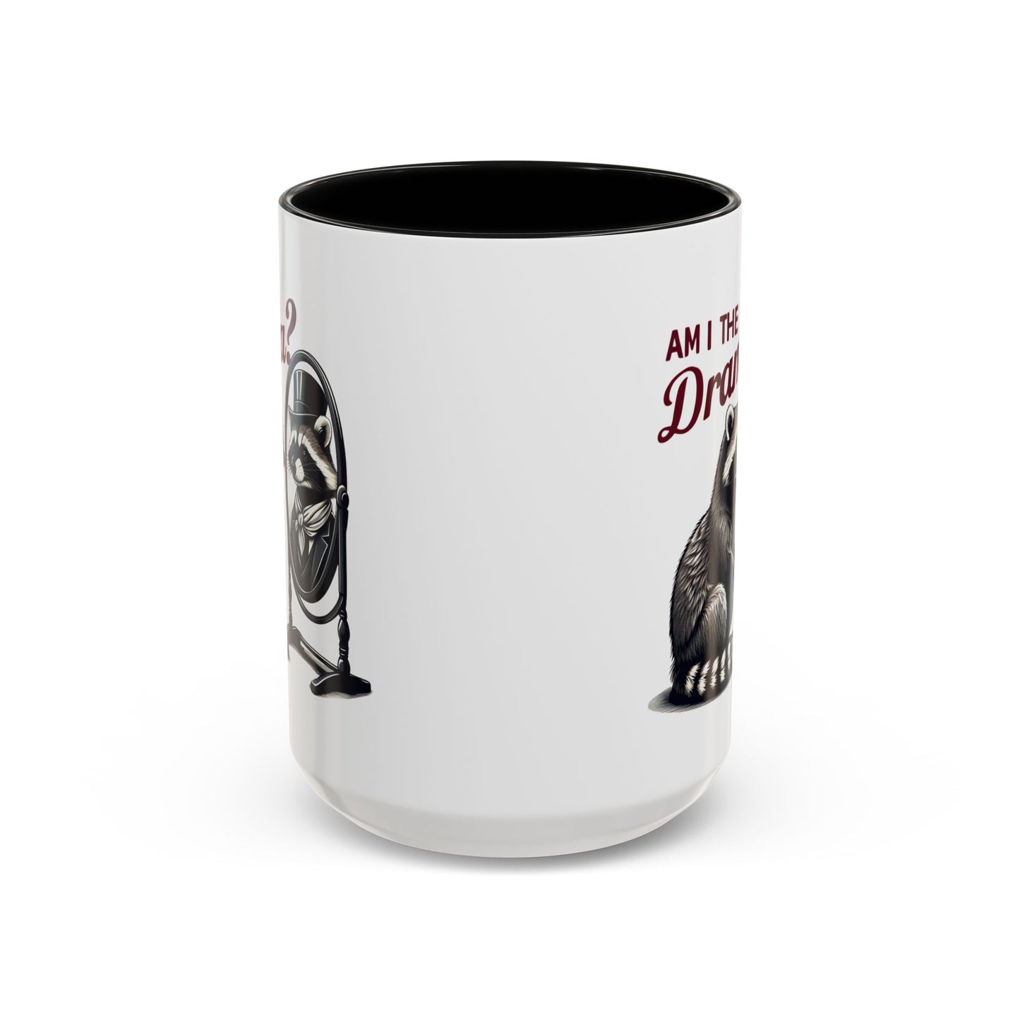Raccoon 'Am I the Drama?' Accent Coffee Mug — 11/15oz Ceramic
