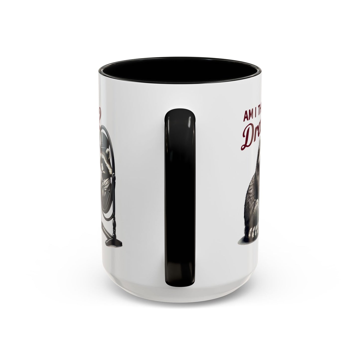 Raccoon 'Am I the Drama?' Accent Coffee Mug — 11/15oz Ceramic