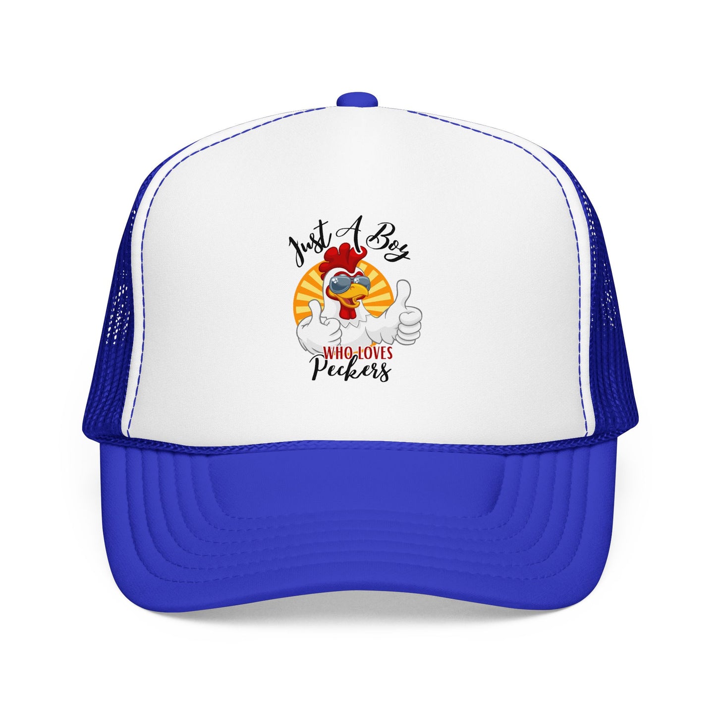 Just A Boy Who Loves Peckers -- Retro Trucker Hat