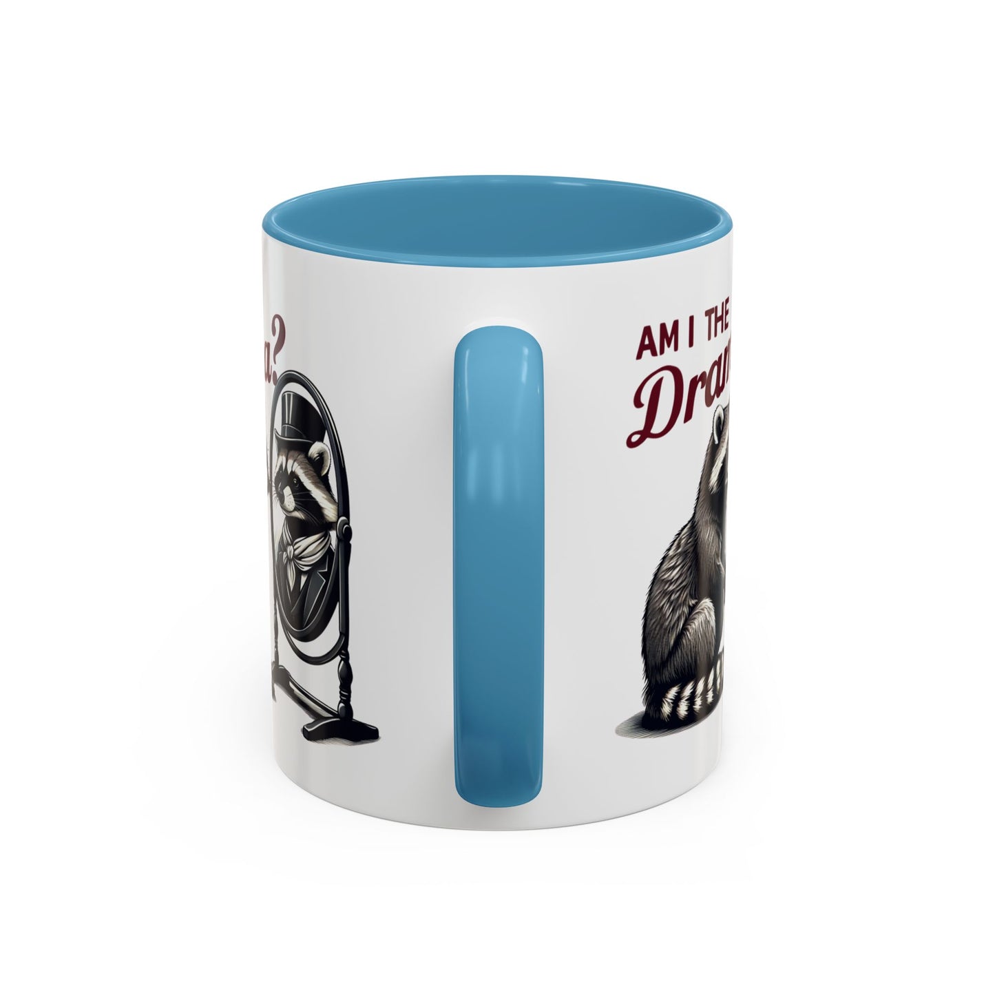 Raccoon 'Am I the Drama?' Accent Coffee Mug — 11/15oz Ceramic