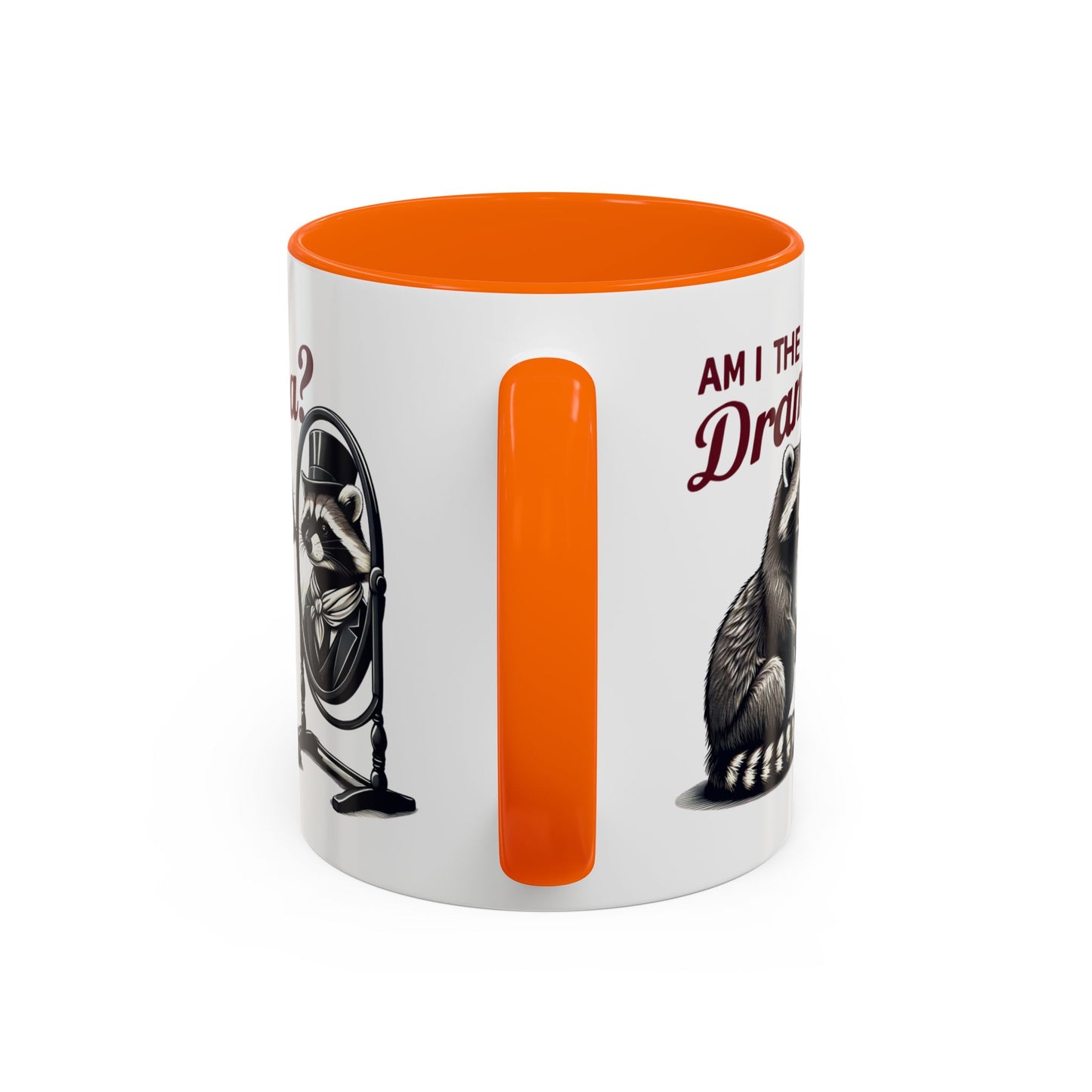 Raccoon 'Am I the Drama?' Accent Coffee Mug — 11/15oz Ceramic