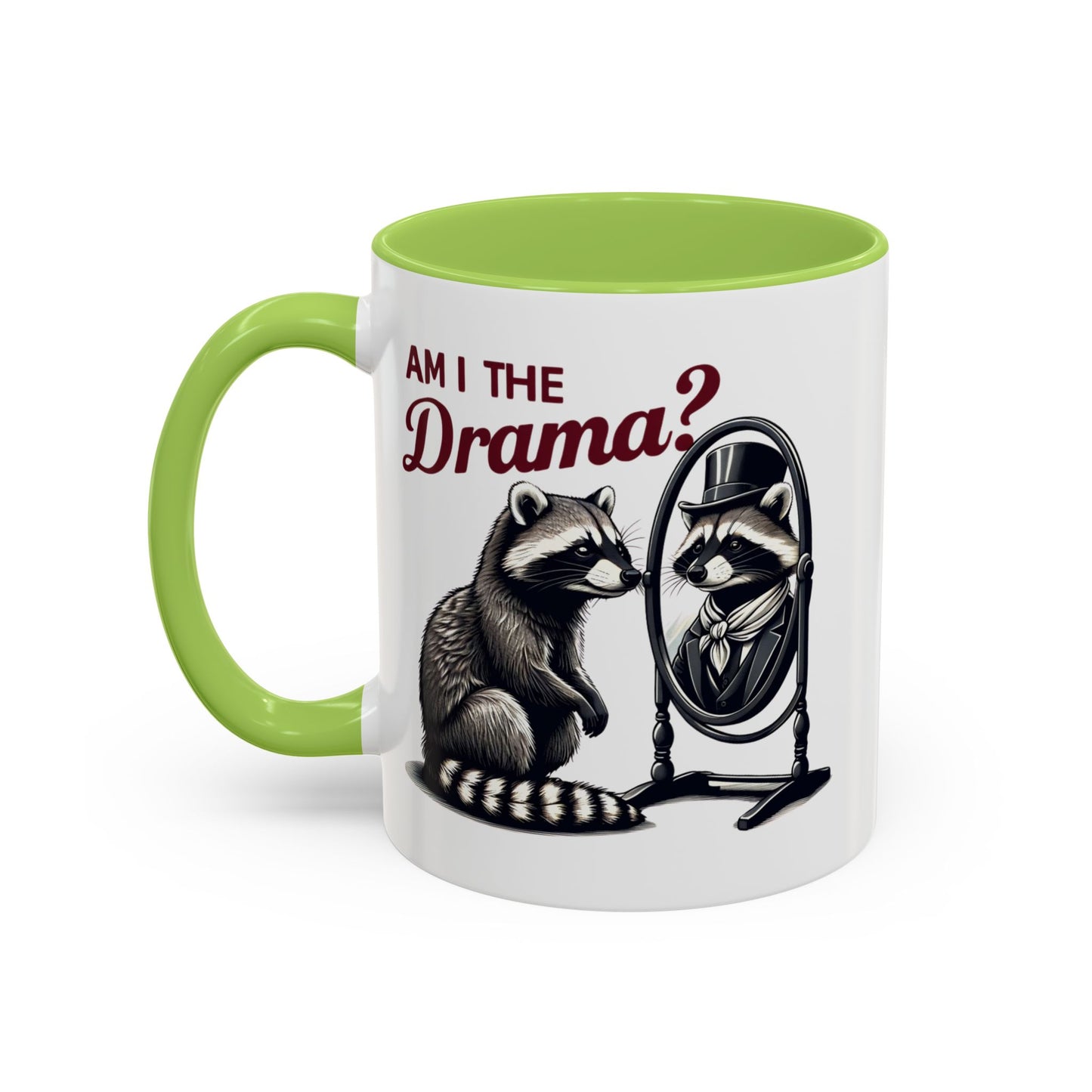 Raccoon 'Am I the Drama?' Accent Coffee Mug — 11/15oz Ceramic