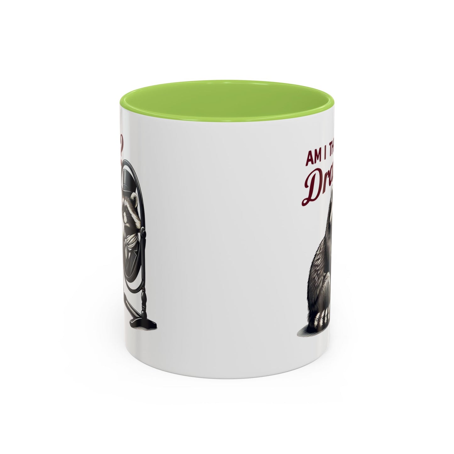Raccoon 'Am I the Drama?' Accent Coffee Mug — 11/15oz Ceramic