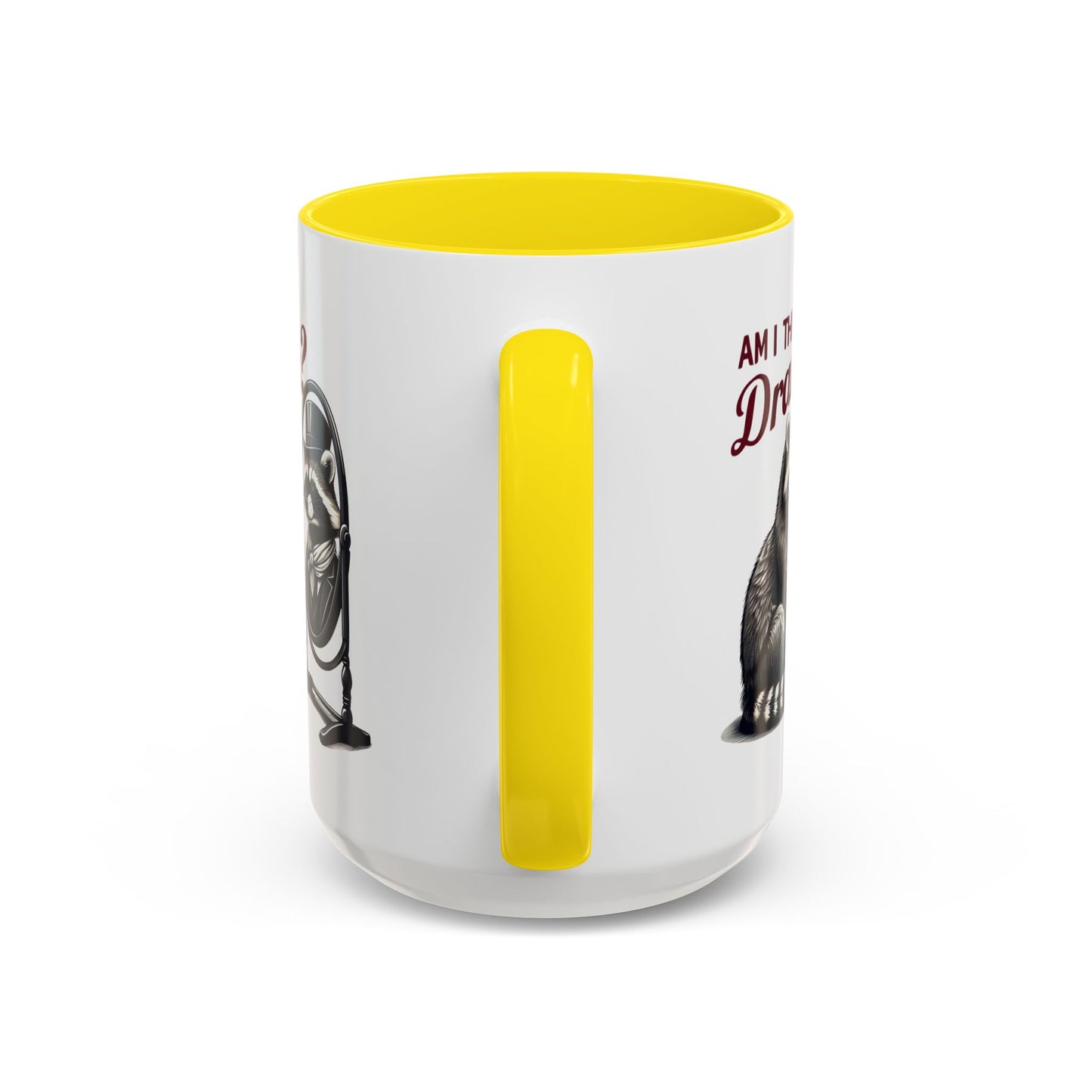 Raccoon 'Am I the Drama?' Accent Coffee Mug — 11/15oz Ceramic