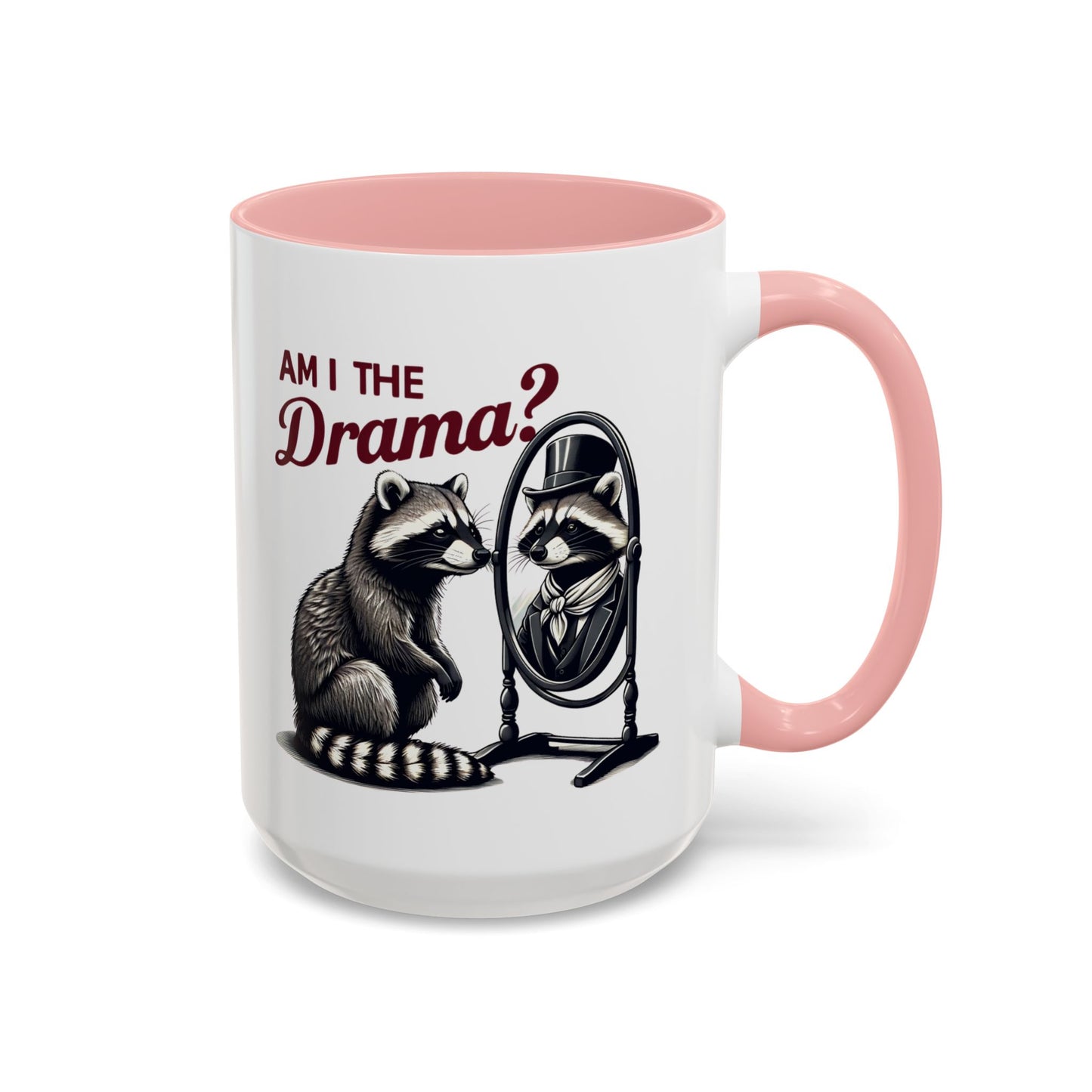 Raccoon 'Am I the Drama?' Accent Coffee Mug — 11/15oz Ceramic