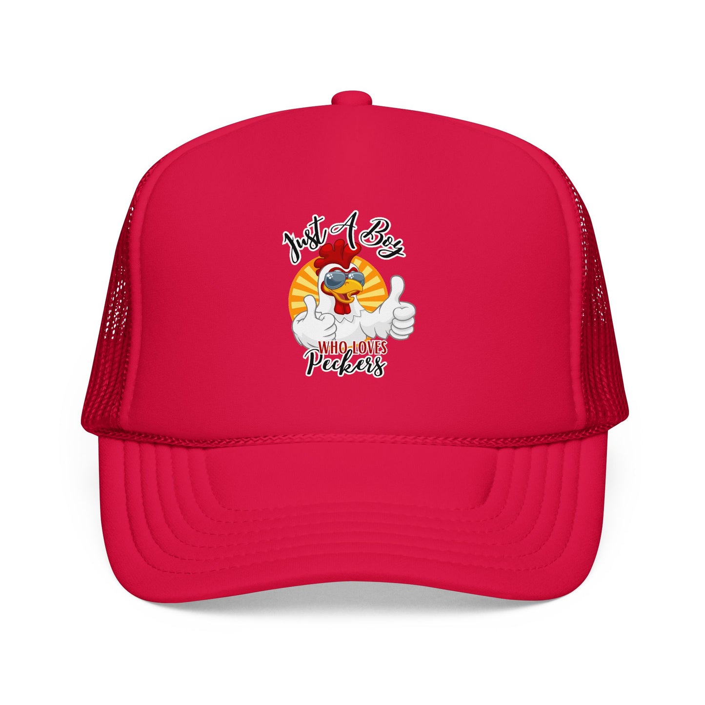 Just A Boy Who Loves Peckers -- Retro Trucker Hat